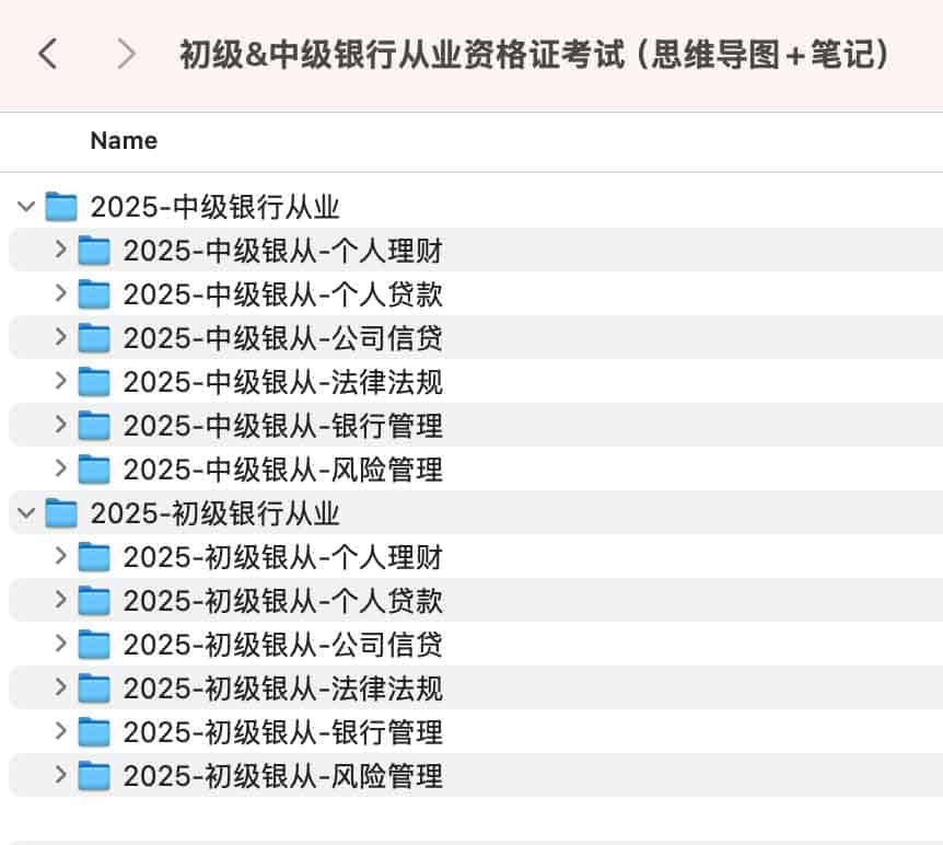 2025年初级中级银行从业资格证考试（思维导图笔记）.jpg